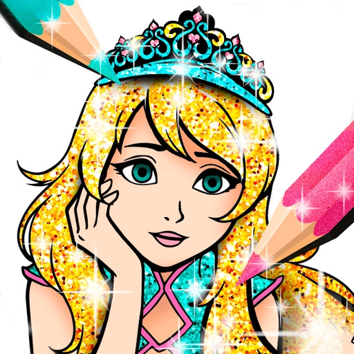 Princess Coloring Glitter